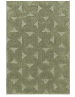 LOOPSIE RINJANI GREEN GEOMETRIC RUG