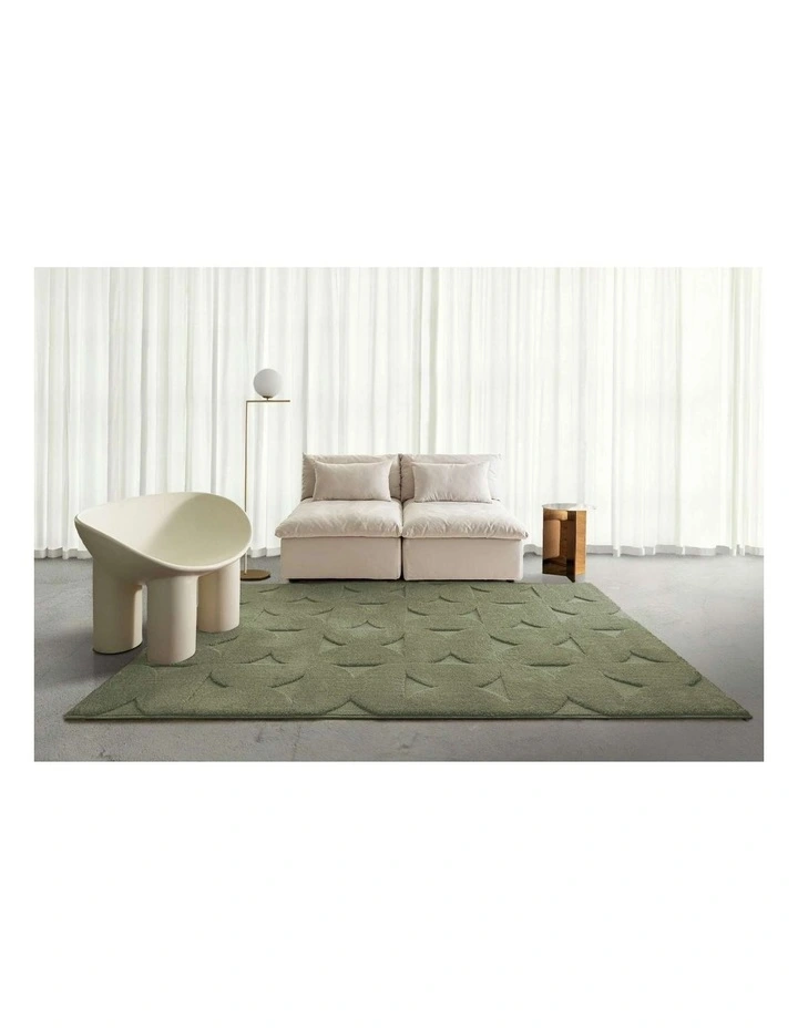 LOOPSIE  RINJANI GREEN GEOMETRIC RUG image 6