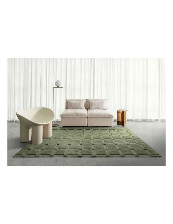 LOOPSIE  MAYON GREEN CHECKERBOARD RUG image 6