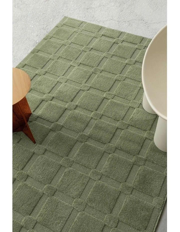 LOOPSIE  MAYON GREEN CHECKERBOARD RUG image 7