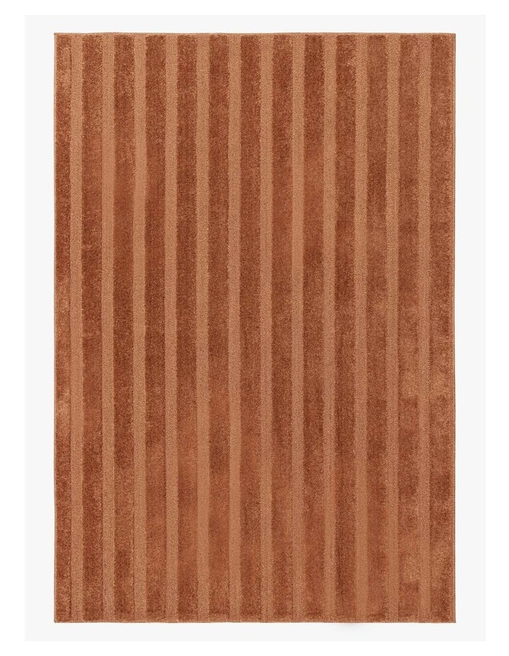 LOOPSIE  PETRA TERRACOTTA STRIPED RUG image 1