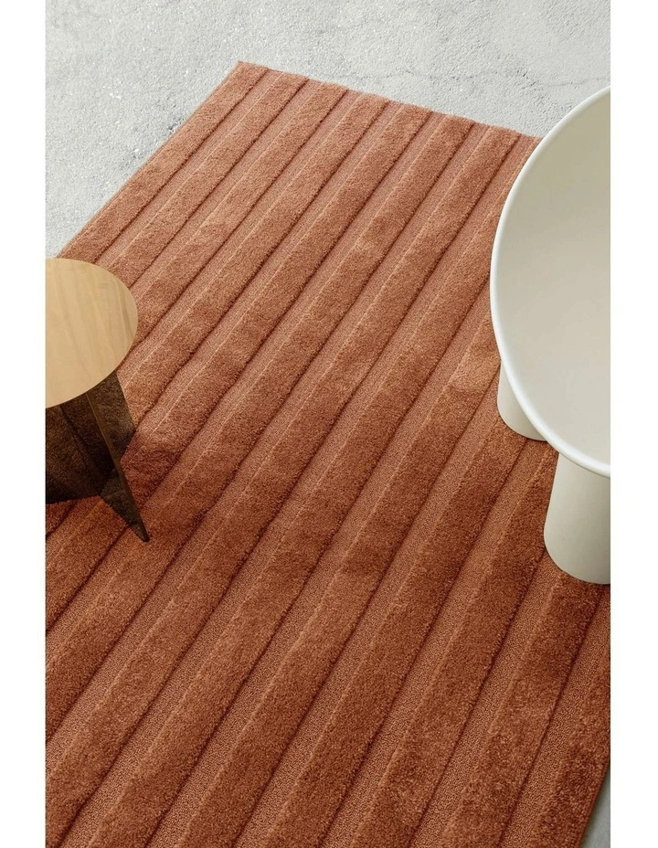 LOOPSIE  PETRA TERRACOTTA STRIPED RUG image 7