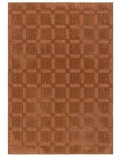 LOOPSIE  VESUVIUS TERRACOTTA CHECKERBOARD RUG