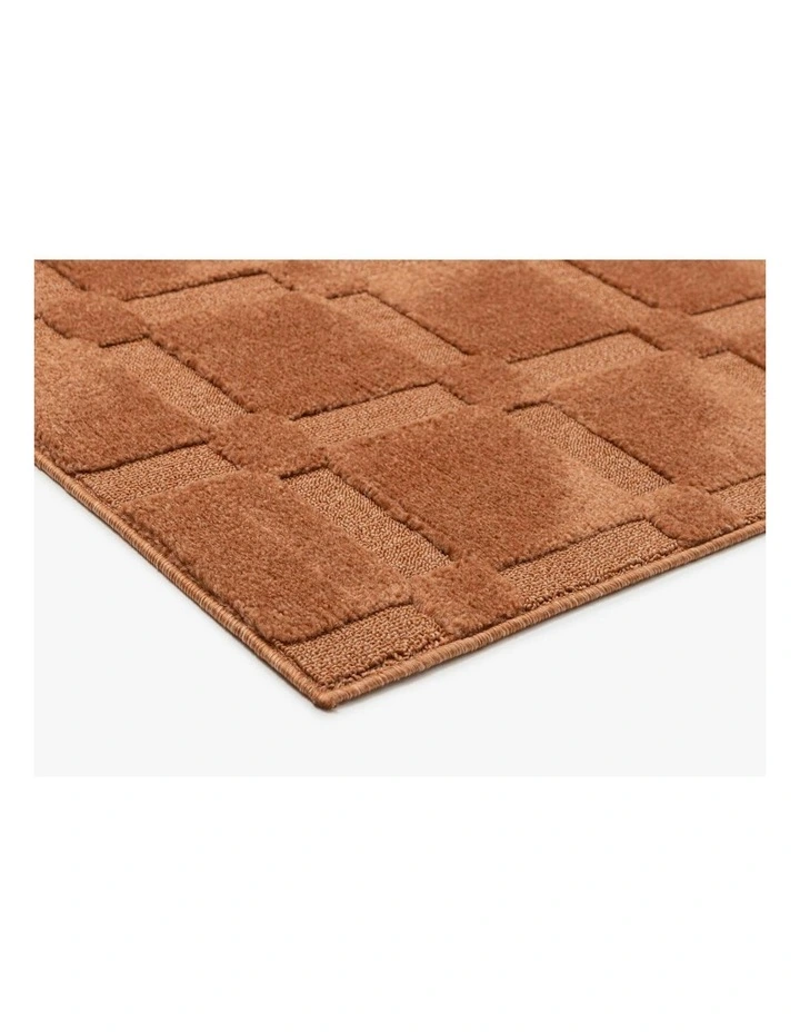 LOOPSIE VESUVIUS TERRACOTTA CHECKERBOARD RUG image 2