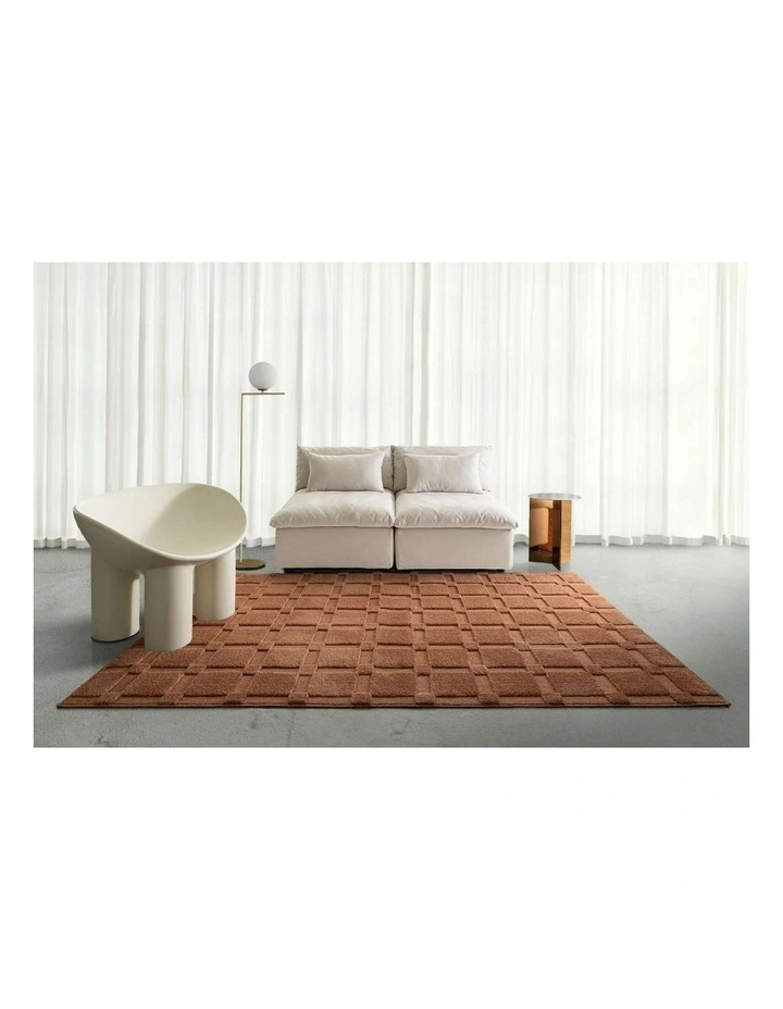 LOOPSIE VESUVIUS TERRACOTTA CHECKERBOARD RUG image 6