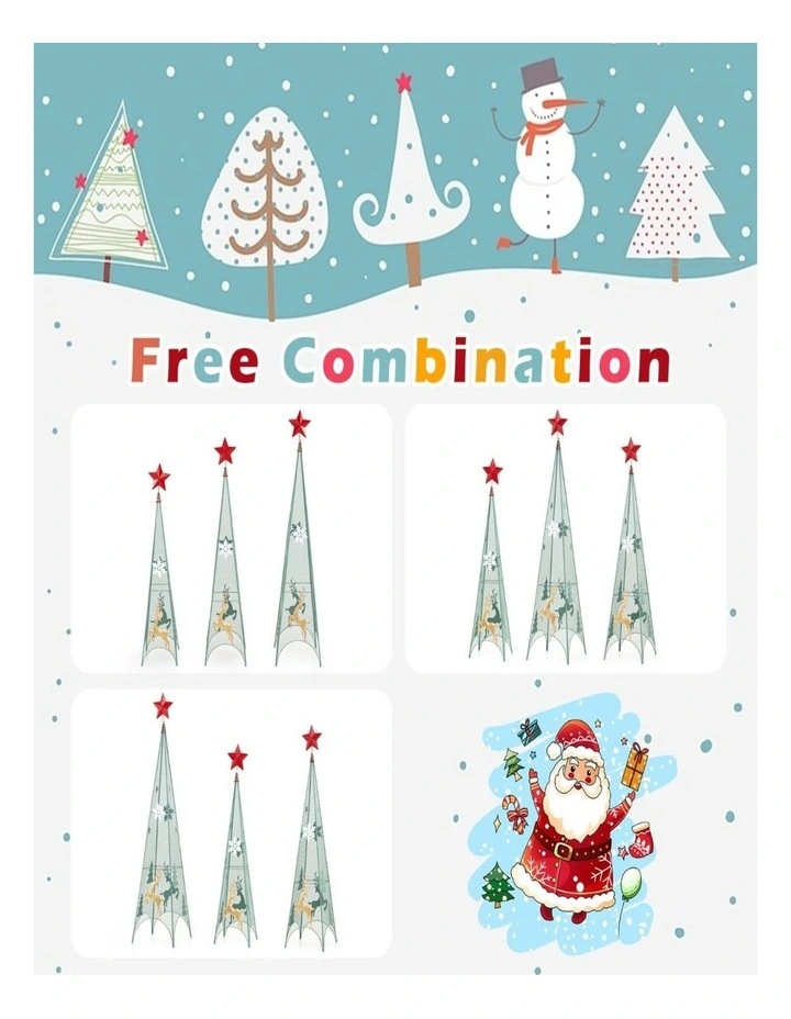 3-Piece Tower Christmas Tree Set with Removable Star Toppers image 2