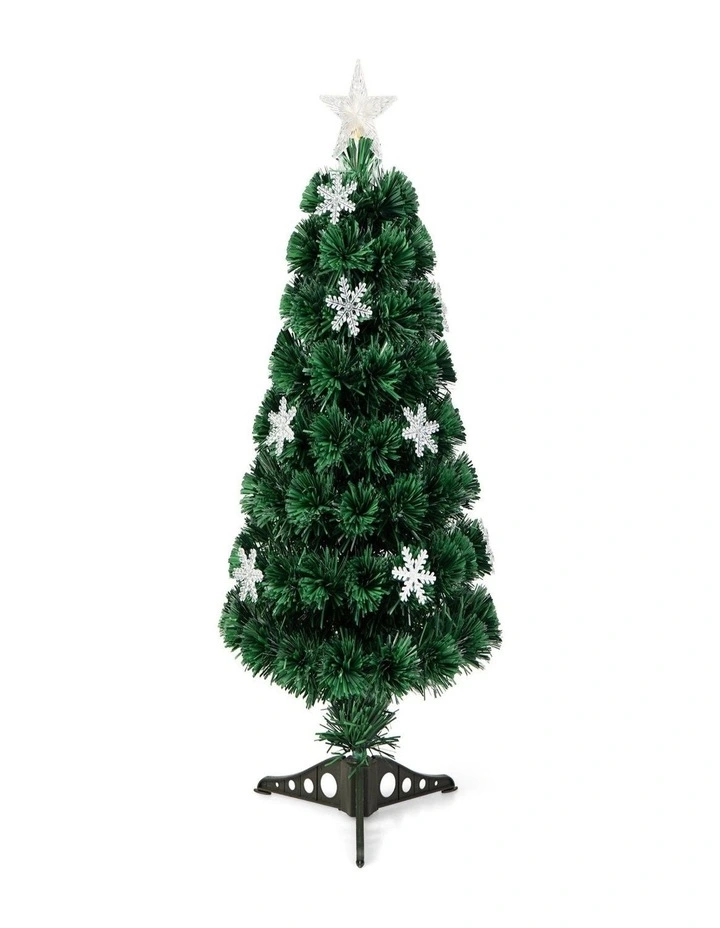90cm Pre-Lit Fiber Optic Artificial Christmas Tree with 85 PVC Tips image 1