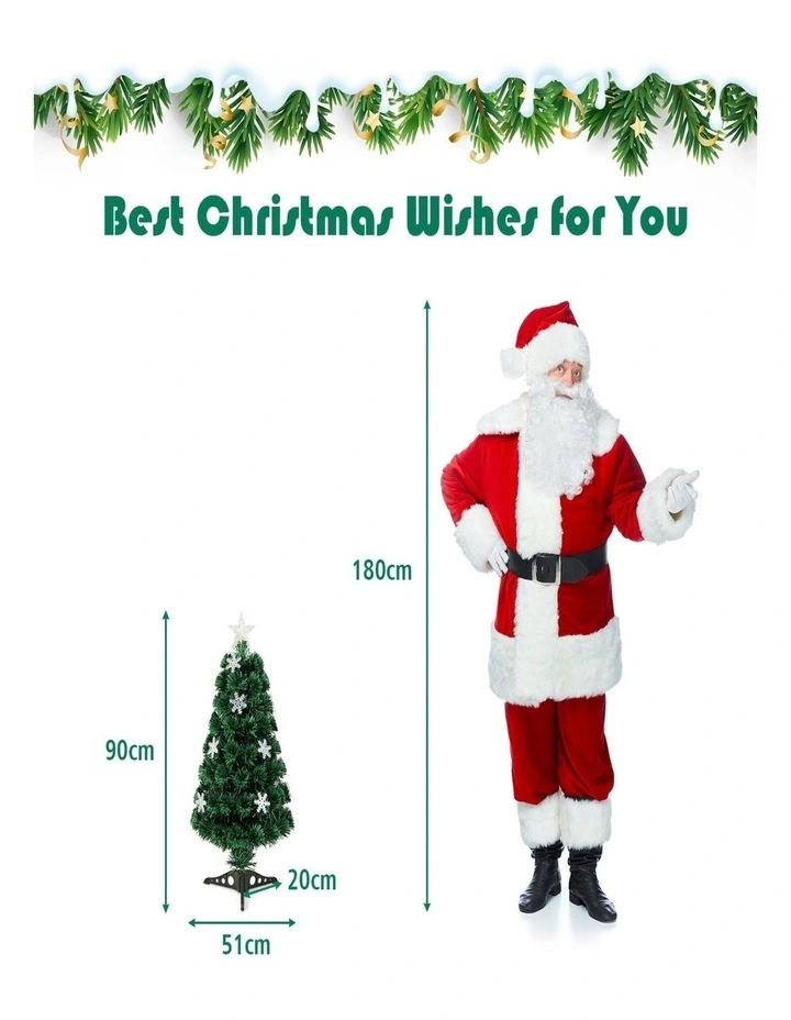 90cm Pre-Lit Fiber Optic Artificial Christmas Tree with 85 PVC Tips image 3