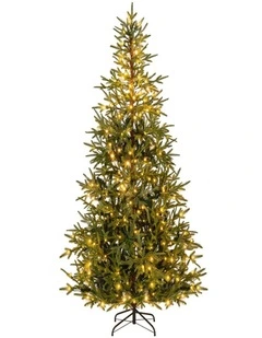 1.8m/2.1m Pre-Lit Artificial Christmas Tree with 250/300 Warm White Lights