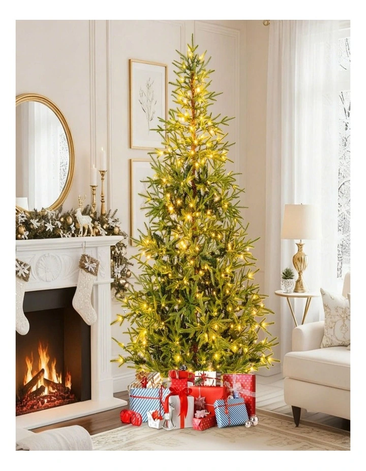 1.8m/2.1m Pre-Lit Artificial Christmas Tree with 250/300 Warm White Lights image 5