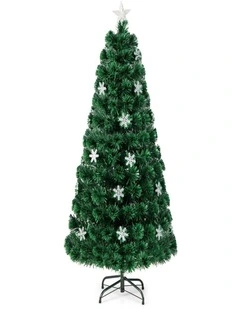 150cm Pre-Lit Fiber Optic Artificial Christmas Tree with 170 Tips for Indoor Holiday Decor
