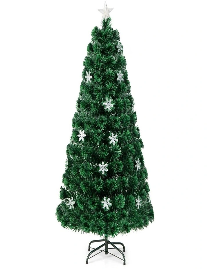 150cm Pre-Lit Fiber Optic Artificial Christmas Tree with 170 Tips for Indoor Holiday Decor image 1
