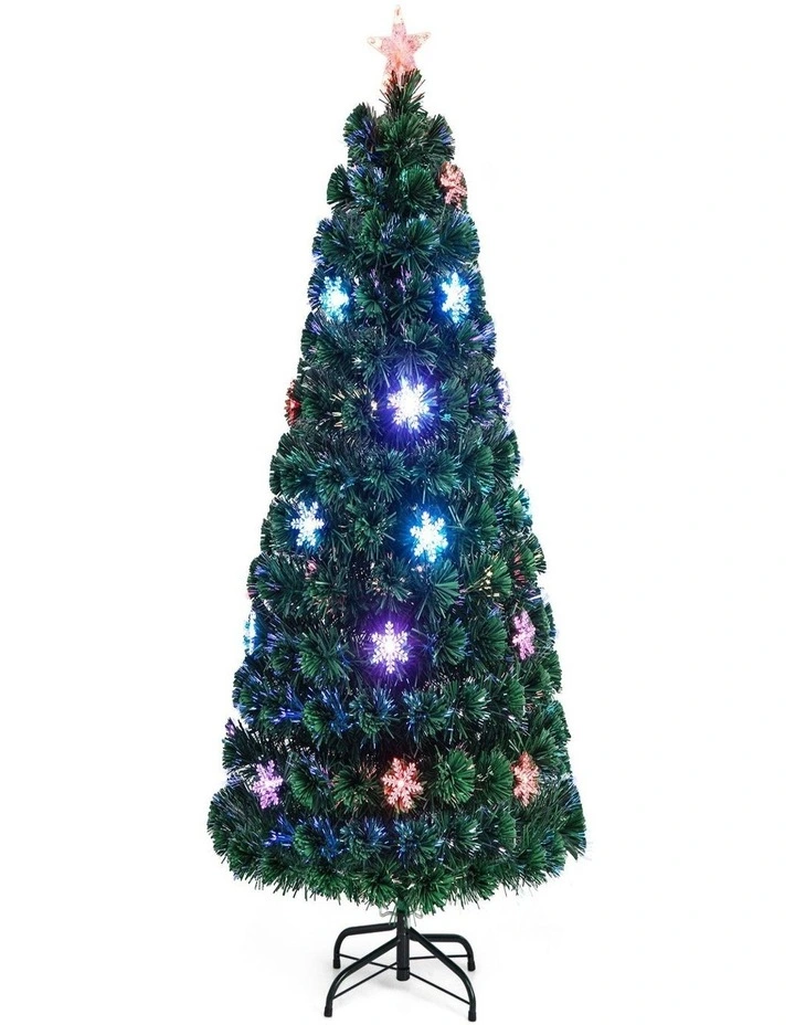 150cm Pre-Lit Fiber Optic Artificial Christmas Tree with 170 Tips for Indoor Holiday Decor image 2