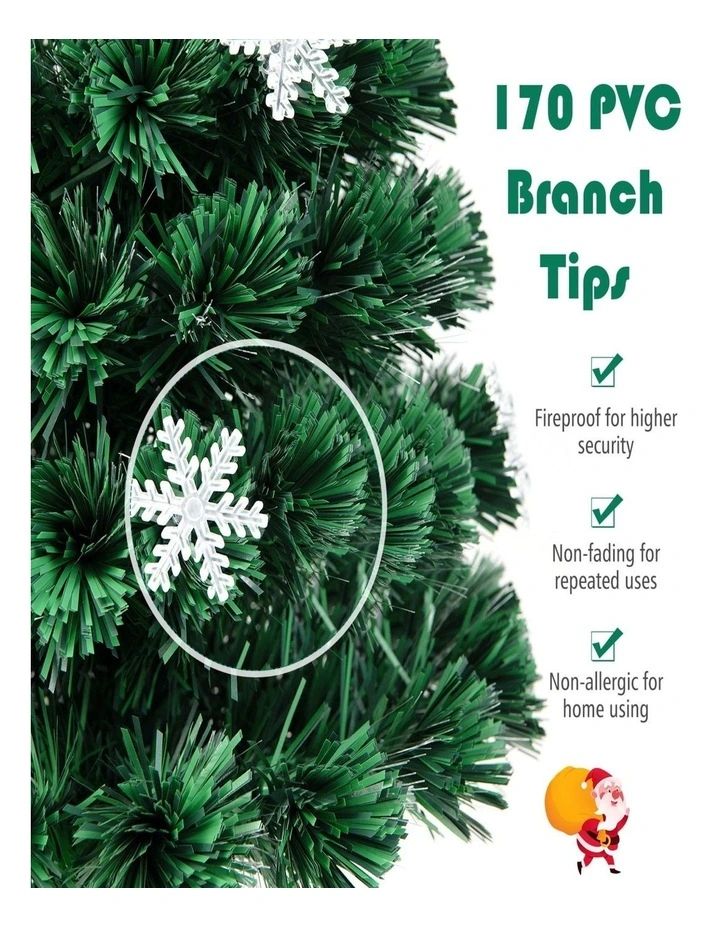 150cm Pre-Lit Fiber Optic Artificial Christmas Tree with 170 Tips for Indoor Holiday Decor image 6