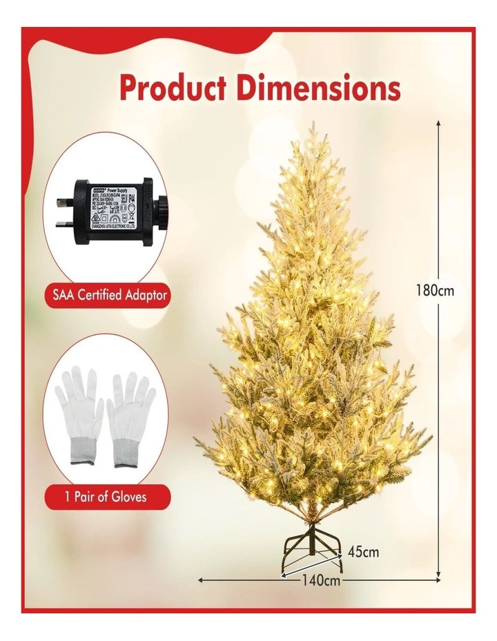1.8m Pre-Lit Artificial Christmas Tree with 13 Lighting Modes image 2