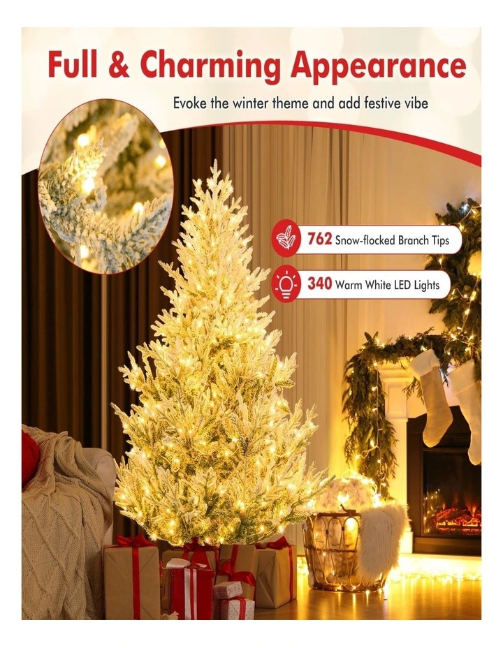 1.8m Pre-Lit Artificial Christmas Tree with 13 Lighting Modes image 3