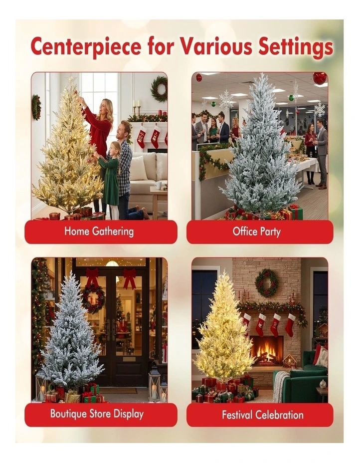 1.8m Pre-Lit Artificial Christmas Tree with 13 Lighting Modes image 4