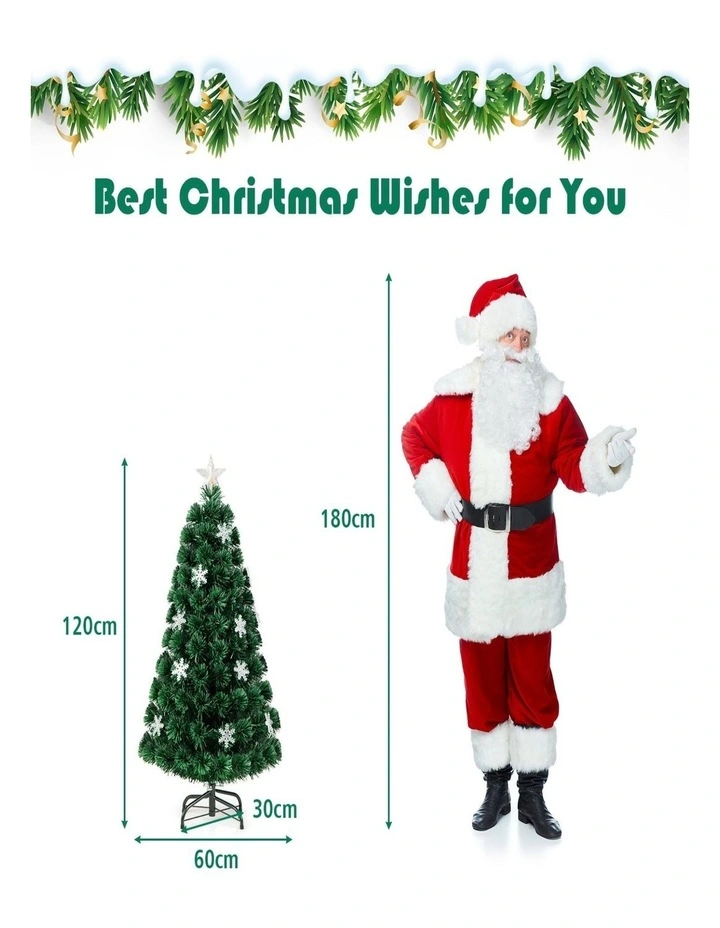 120cm Pre-Lit Fiber Optic Artificial Christmas Tree with 125 PVC Tips image 2