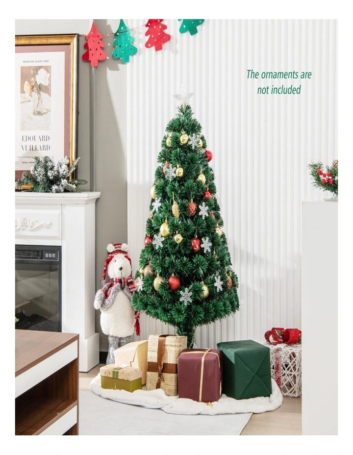 120cm Pre-Lit Fiber Optic Artificial Christmas Tree with 125 PVC Tips image 4