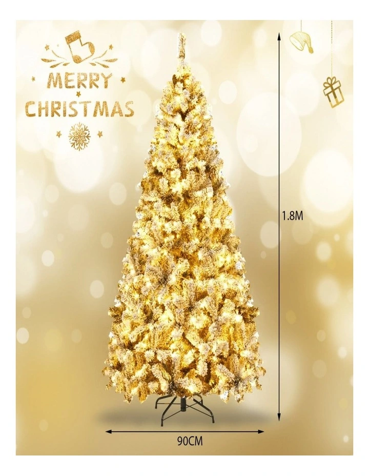 1.8m Artificial Christmas Tree with Metal Stand & 61cm Flocked Tree image 2
