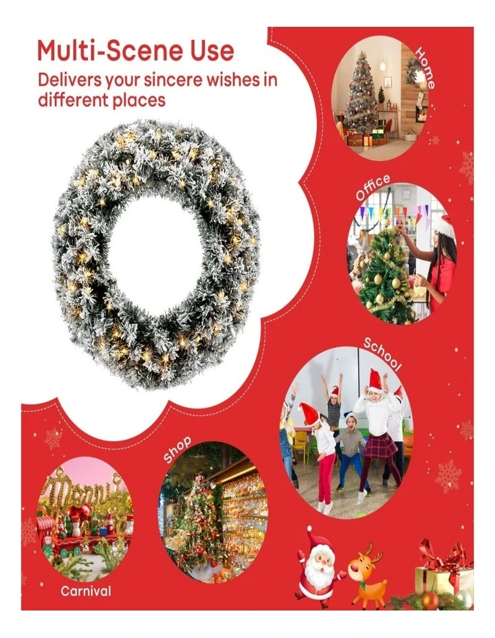 1.8m Artificial Christmas Tree with Metal Stand & 61cm Flocked Tree image 5