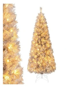 150cm Pre-Lit Christmas Tree with 385 Branch Tips & 170 Warm White LED Lights