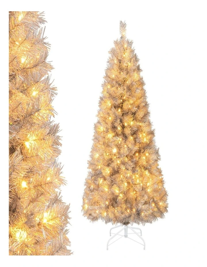 150cm Pre-Lit Christmas Tree with 385 Branch Tips & 170 Warm White LED Lights image 1
