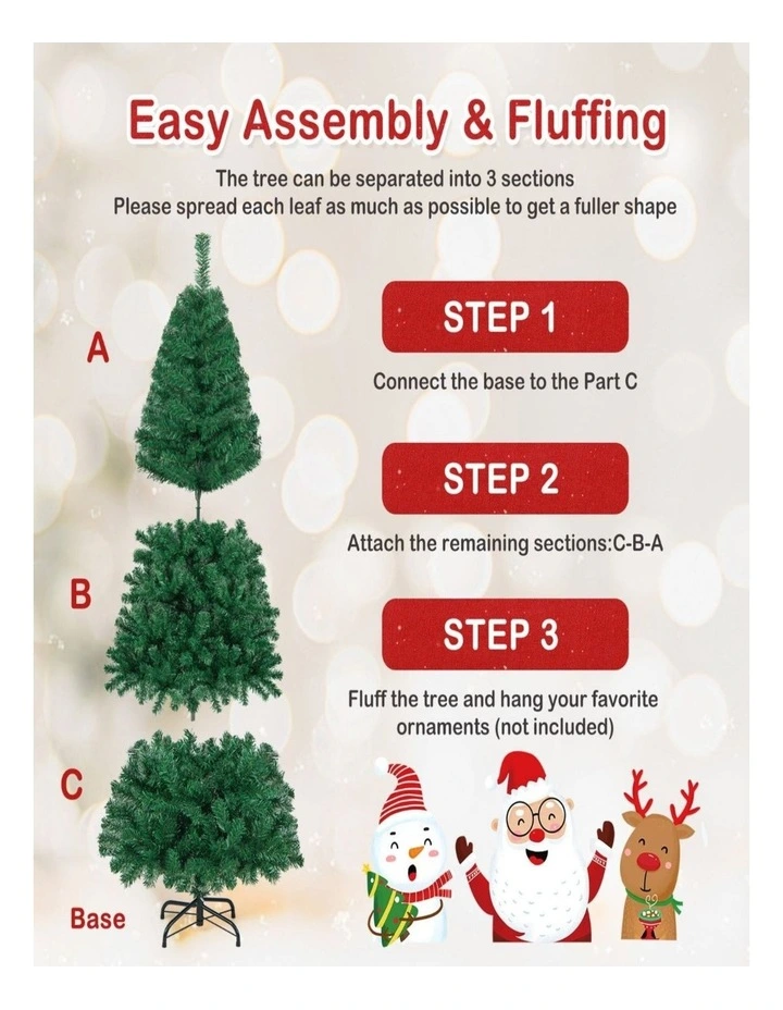 1.8m Artificial Pine Christmas Tree with Solid Metal Legs image 4