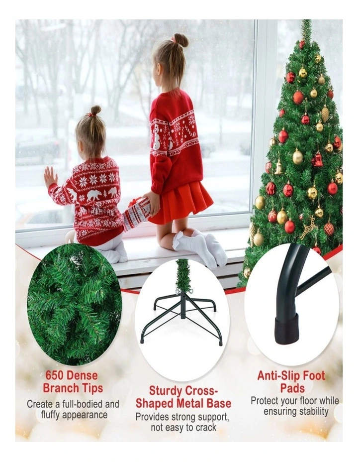 1.8m Artificial Pine Christmas Tree with Solid Metal Legs image 5