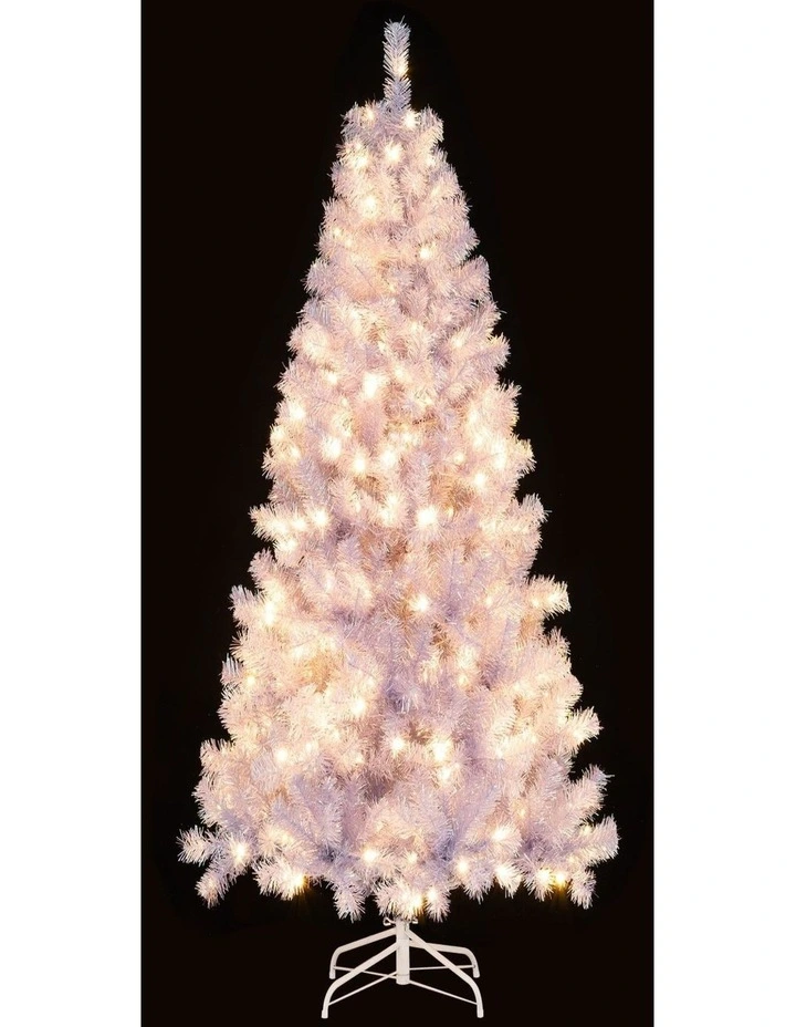 1.8m/2.25m Pre-Lit Tinsel Artificial Christmas Tree with 688/1300 Branch Tips image 3