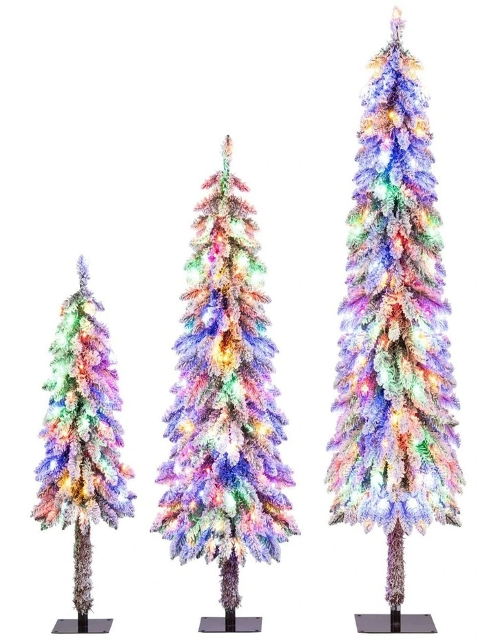 3-Piece Artificial Christmas Tree Set 90/120/150cm with Independent Lighting image 1