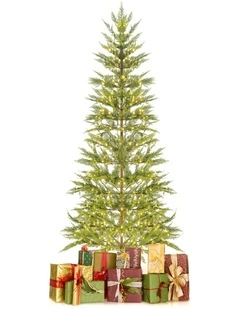 225cm Hinged Artificial Christmas Tree with Automatic Timer