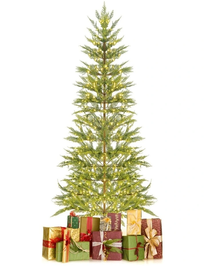 225cm Hinged Artificial Christmas Tree with Automatic Timer image 1