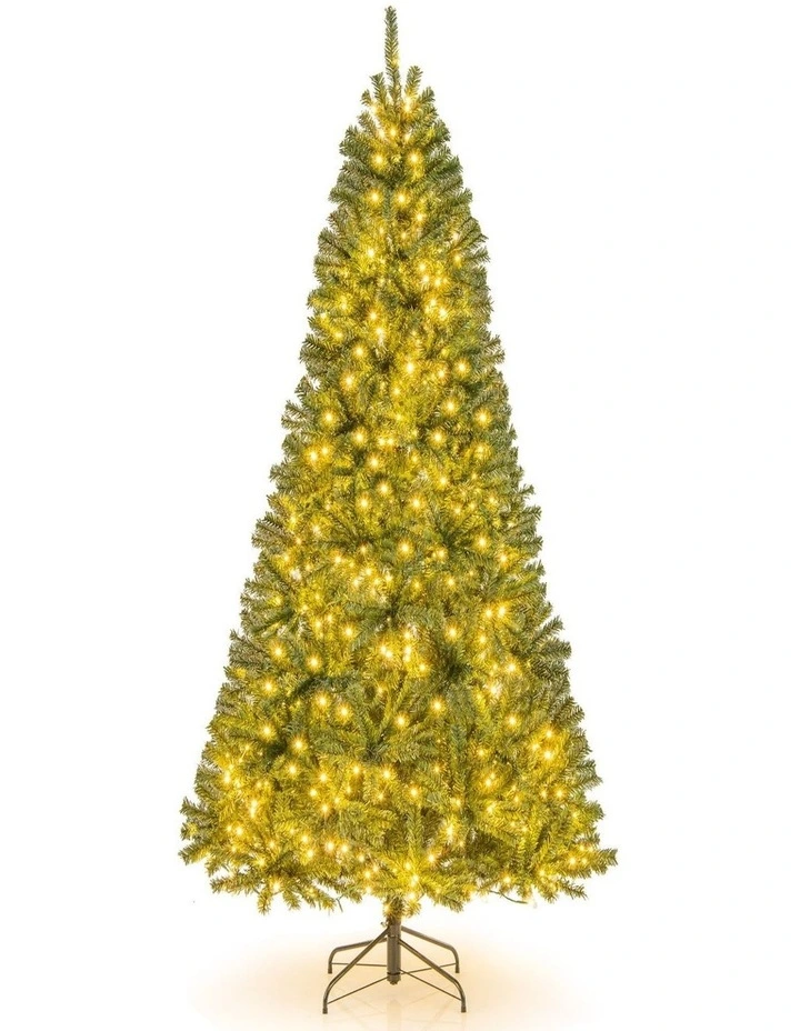 180/210cm Pre-Lit Artificial Christmas Tree with 635/989 Lush PVC Branch Tips image 1