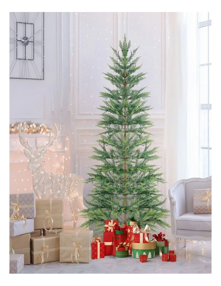 195cm Pre-Lit Artificial Christmas Tree with LED Lights & Automatic Timer image 5
