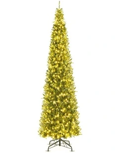 3.6m Pre-Lit Hinged Artificial Christmas Tree with 2517 PVC/PE Branch Tips