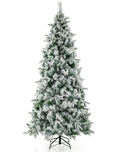 186cm Pre-Lit Christmas Tree with 250 Warm White LEDs & Pine Needles