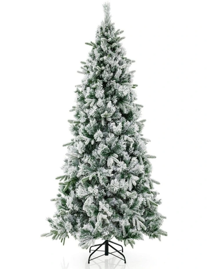 186cm Pre-Lit Christmas Tree with 250 Warm White LEDs & Pine Needles image 1