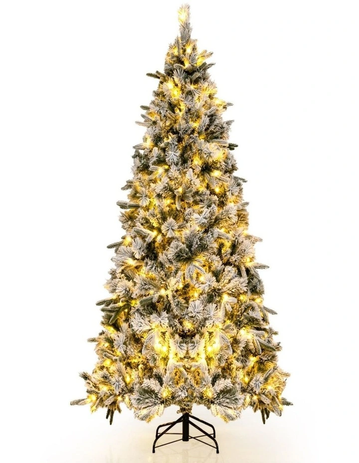 186cm Pre-Lit Christmas Tree with 250 Warm White LEDs & Pine Needles image 2