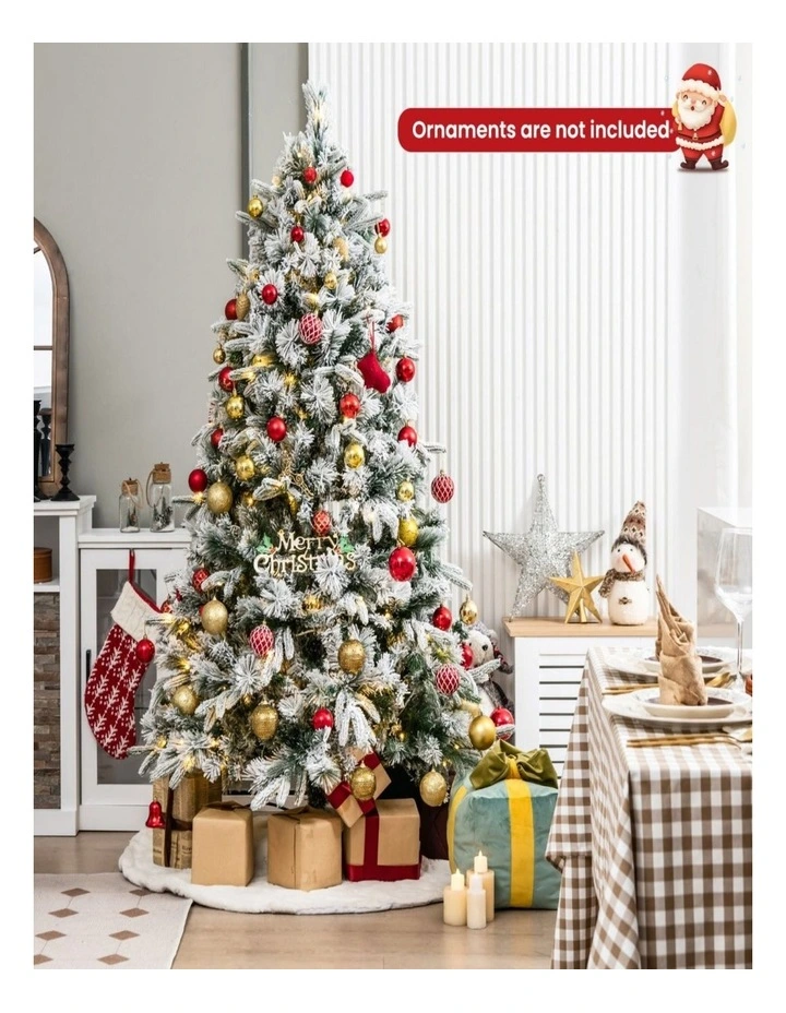 186cm Pre-Lit Christmas Tree with 250 Warm White LEDs & Pine Needles image 4