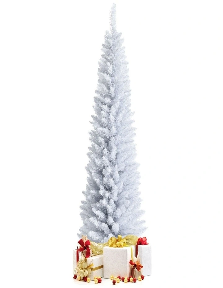 1.8m White Artificial Pencil Christmas Tree for Slim Space Holiday Decor image 2