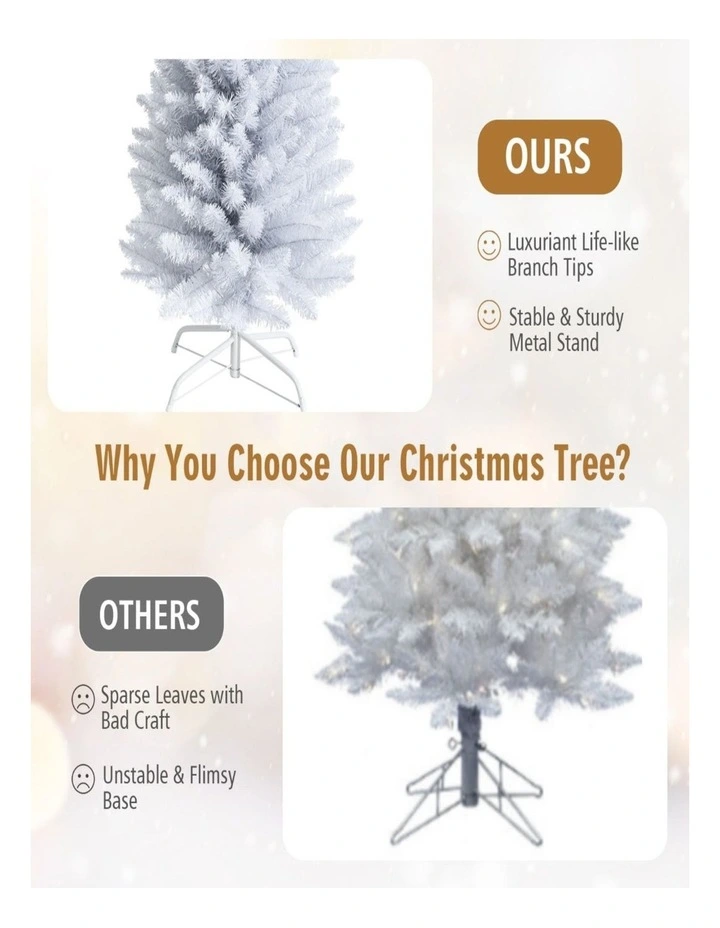 1.8m White Artificial Pencil Christmas Tree for Slim Space Holiday Decor image 4