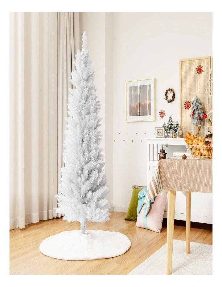 1.8m White Artificial Pencil Christmas Tree for Slim Space Holiday Decor image 5