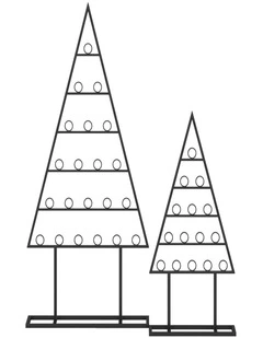 Black Christmas Tree Card & Photo Holder with 36 Clips - 2 Pack