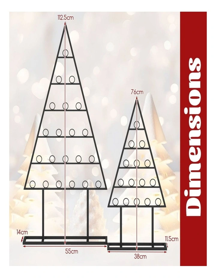 Black Christmas Tree Card & Photo Holder with 36 Clips - 2 Pack image 2