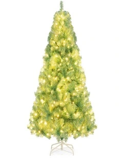 1.8m/2.25m Pre-Lit Tinsel Artificial Christmas Tree with 688/1300 Tips