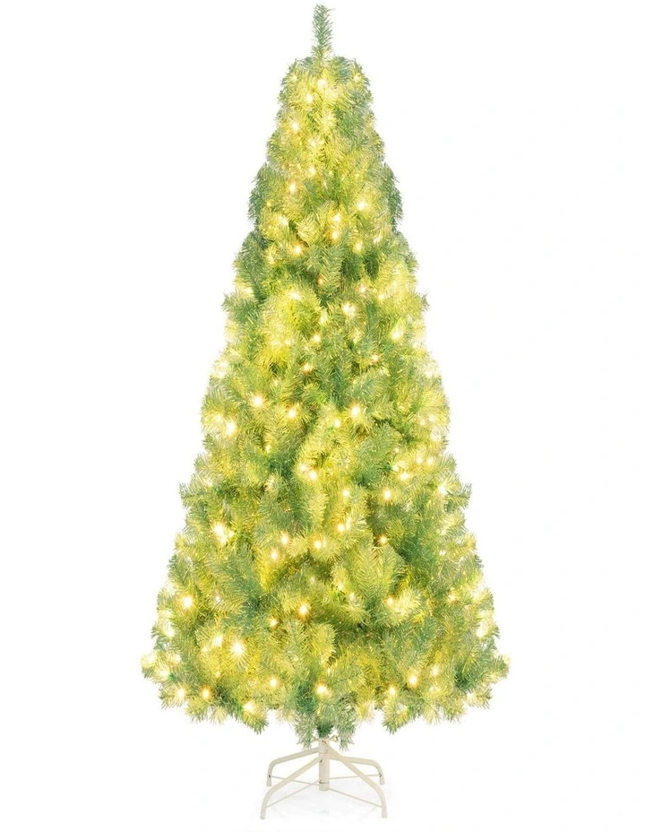 1.8m/2.25m Pre-Lit Tinsel Artificial Christmas Tree with 688/1300 Tips image 1