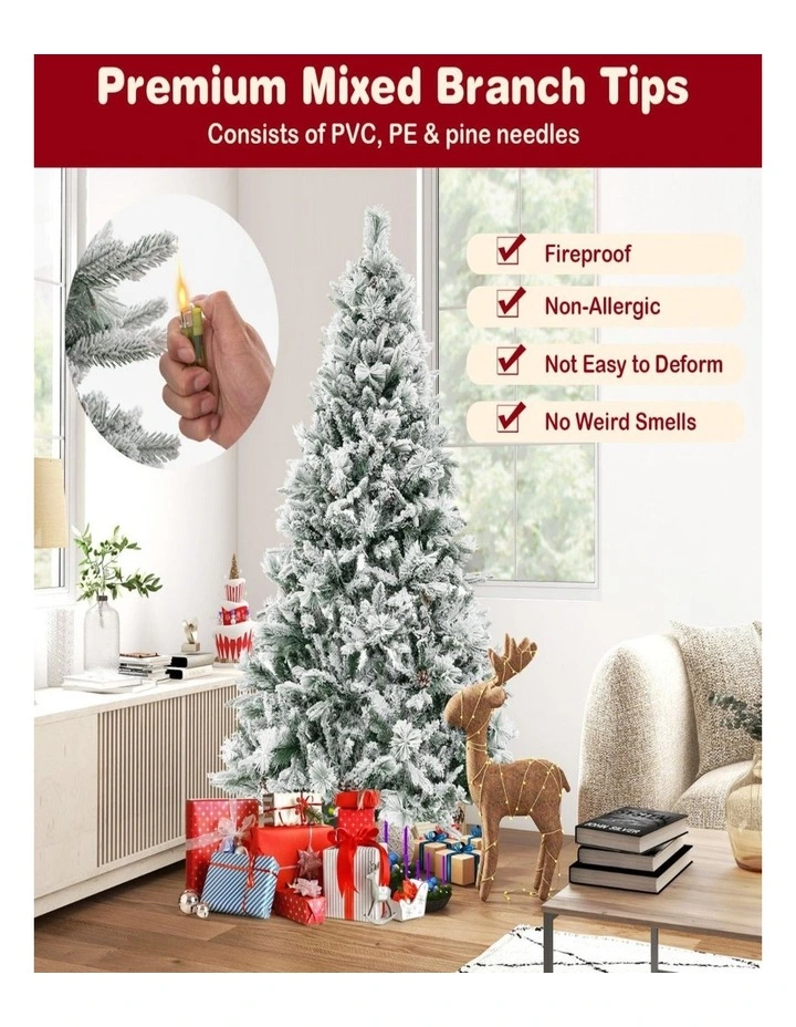 1.8m Artificial Christmas Tree with 850 PE/PVC Branch Tips for Home Decor image 5