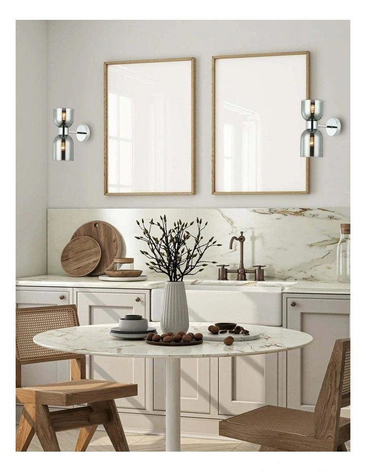 Clessidra Interior Mirror Finish Smokey Black / Opal Glass Ellipse Wall Lights image 3