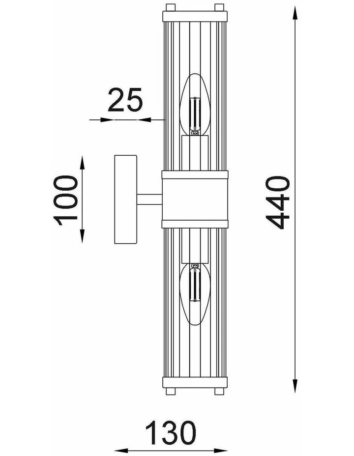 Tiempo Interior Up/Down Tubular Clear Glass Wall Lights image 2